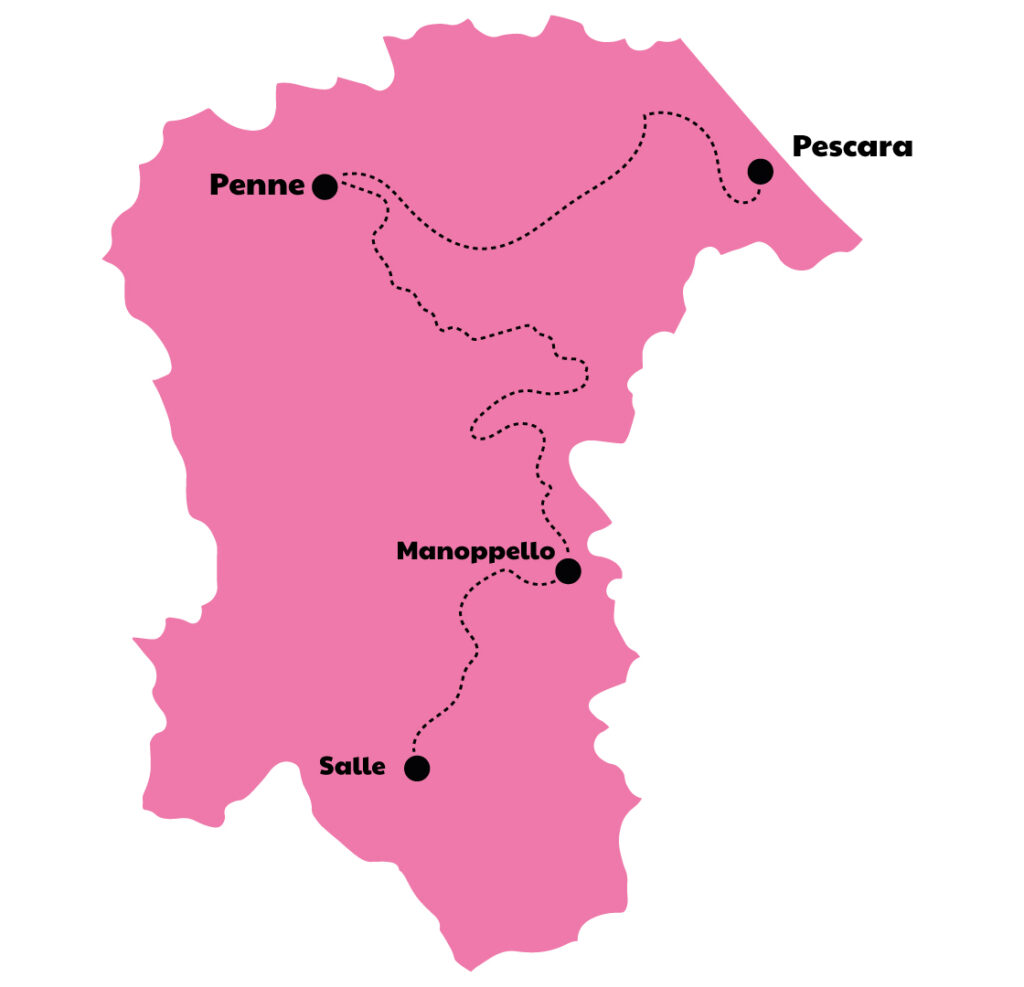 mappa dell'itinerario adriano di pescara